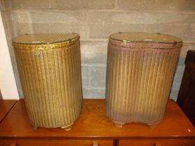 Two Lloyd Loom Linen Boxes