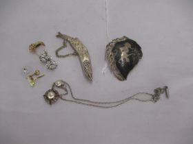 Sterling Brooch, Kukhri Brooch, Necklace, Pair of Earrings and 2 Single Earrings