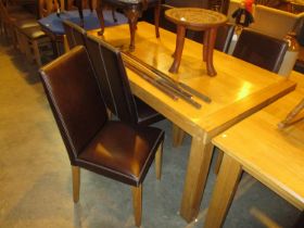 Modern Oak Dining Table with 6 Chairs