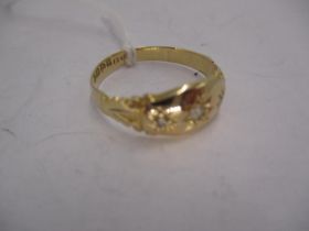 18ct Gold 3 Stone Diamond Ring, 2.7g, Size R