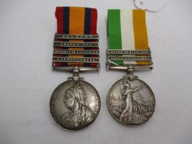 Queens South Africa Medal with 4 Clasps and Kings South Africa Medal with 2 Bars to 5521 Pte. W.