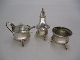 Set of 3 Hong King Sterling Silver Condiments