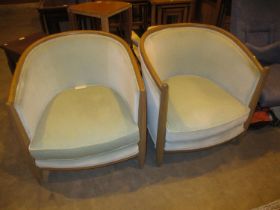 Pair of Oak Frame Chairs