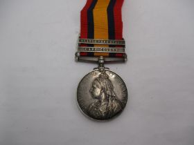 Queens South Africa Medal with 2 Clasps to 7643 Pte. P. Stewart Royal Scots