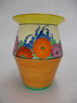 Clarice Cliff Bizarre Gay Day Vase, 19.5cm