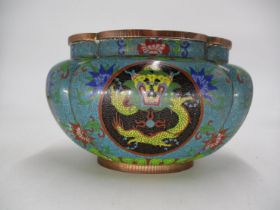 Cloisonne Enamel Dragon Jardinière, 25x18cm