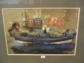 George Johnson, Pastels, Fishing Boat, 40x62cm