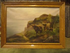 Parson, 1906, Oil on Canvas, Highland Cows, 60x90cm