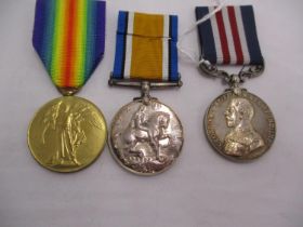 Two WWI Medals and Bravery In The Field Medal to 157132 Gnr. J.E. Waters 19/SGE. BY. R.G.A.