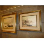 Two Portuguese Scene Oil Paintings Possible by Joaquim Magalhaes, 29x39cm and 39x49cm