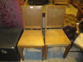Pair of Oak Eccelsiastical Chairs