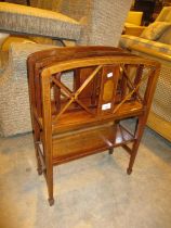 Edwardian Inlaid Mahogany News Rack