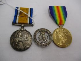 Two WWI Medals and War Badge to Pte. J. Moffat R. MUN. FUS