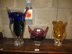 Three Venetian Glass Vases