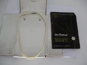 Mikimoto Graduated Pearl Necklace with Silver Clasp with Case and Guarantee Reference HA10, Date 1/