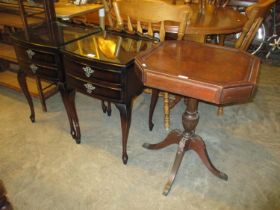 Pair of Mahogany Bedside Tables and a Wine Table