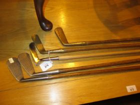 Five Hickory Golf Clubs