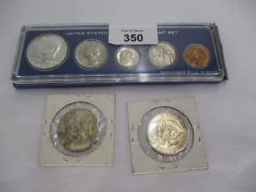 United Stated Special Mint Set of Coins 1966 and 2 1966 Half Dollars