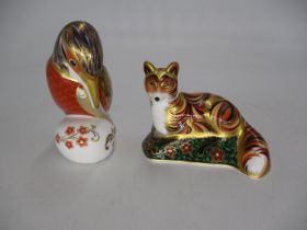 Royal Crown Derby Kingfisher and Fox Cub Paperweight