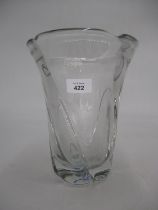 Heavy Daum France Glass Vase, 25cm , signed