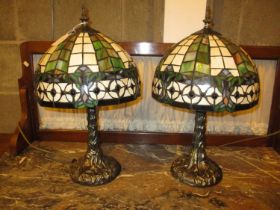 Pair of Tiffany Style Table Lamps