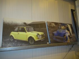Two Canvas Prints of Vintage Cars