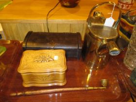 Two Musical Boxes and a Brass Watering Can