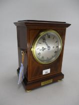 Hamilton & Inches Inlaid Mahogany Bracket Clock Presented by The KOSB to Mr & Mrs Robert Darling