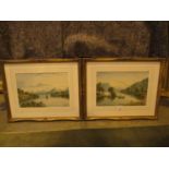 William Langley 1890, 1852-1922, Pair of Watercolours, Loch Landscapes, 24x35cm