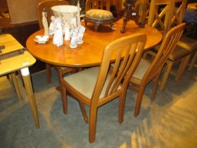 Teak Extending Dining Table with 4 Chairs