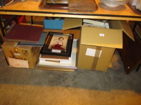 Sophia Loren Photograph, Various Pictures, Tray Table, 2 Boxes of Books and 78s
