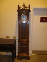 Art Nouveau Oak 2 Weight Longcase Clock