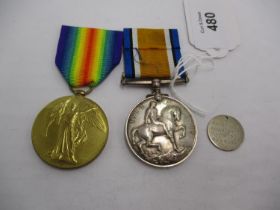 Two WWI Medals and Tag to GS-13354 Pte. J.W. Sankey 6-D. GDS