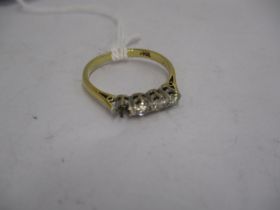 18ct Gold 3 Stone Diamond Ring, stone missing, 2.3g, Size N