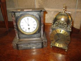 Victorian Marble Mantel Clock and a Lantern Style Clock