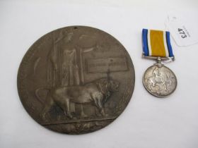 WWI Medal and Bronze Death Plaque to 201276 Pte. W.F. Murray R. Highrs.