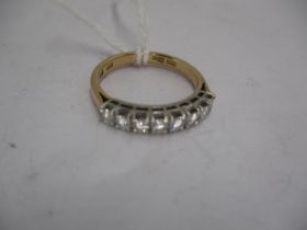 18K Gold 8 Stone Diamond Half Hoop Eternity Ring, 3.5g, Size M