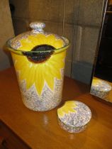 Poole Pottery Sunflower Jar and Trinket Box