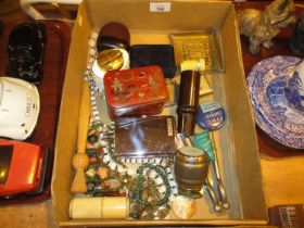 Jewellery, Hip Flask, Tins, Lighter etc