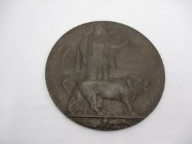 WWI Bronze Death Plaque to Patrick Quinn