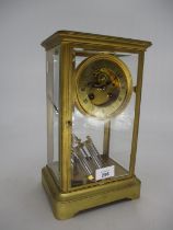 19th Century S. Martin et Cie 4 Glass Clock with Visible Escapement and Mercury Pendulum