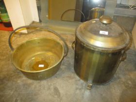 Brass Jam Pan and a Coal Box