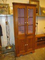 19th Century Pitch Pine Double Corner Cabinet