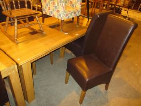 Modern Oak Dining Table with 4 Chairs