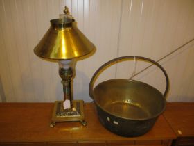 Orient Express Style Lamp and a Brass Jam Pan
