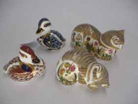 Four Royal Crown Derby Papeweights
