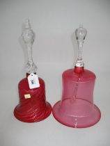 Two Ruby Glass Bells