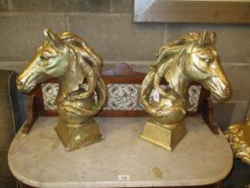 Pair of Cast Metal Horse Heads, 44cm