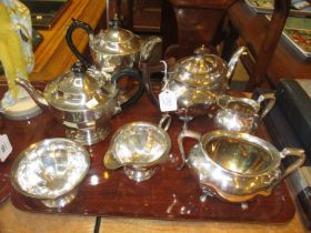 Two Silver Plated 3 Piece Tea Services