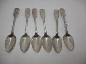 Set of 6 Silver Dessert Spoons, London 1851/52, 290g